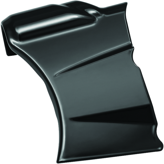 Kuryakyn Precision Oil Line Cover in black for Harley Davidson 2018 models, shown installed on motorcycle engine area