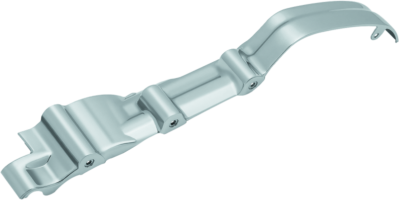 Kuryakyn Chrome Inner Primary Cover for Harley Davidson Touring Models, showing shiny chrome finish and detailed design.
