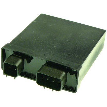 QuadBoss high-performance CDI for Yamaha YFZ450 (2004-2005) showing the black ignition control module with wiring connections.