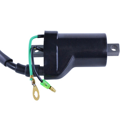 RM STATOR external ignition coil part RM06056, showing the compact coil with electrical connectors for easy replacement.