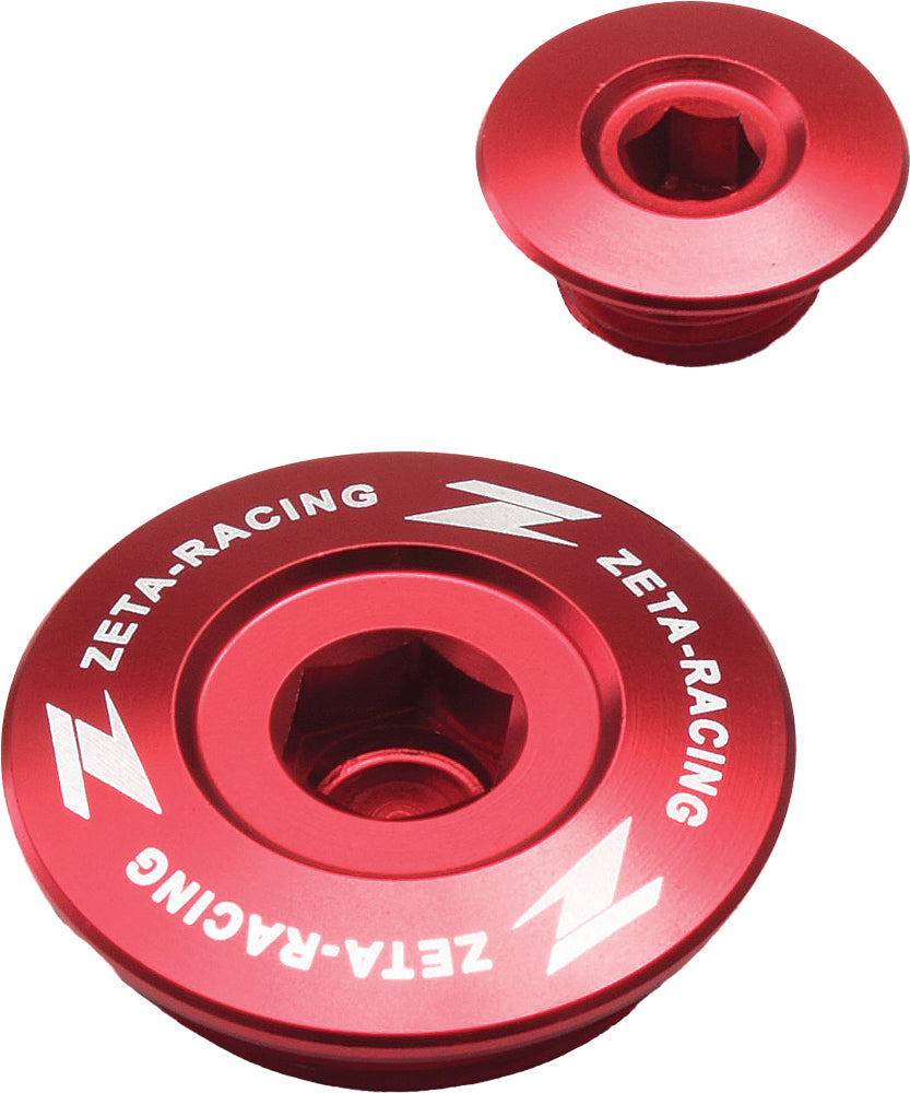 ZETA, ZETA Engine Plug Red with CNC Machined Finish and Laser-Printed Logo - Part ZE89-1120