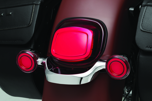 Kuryakyn Tracer LED front turn signal insert with red light and lens for Harley Davidson motorcycles, part 2908.