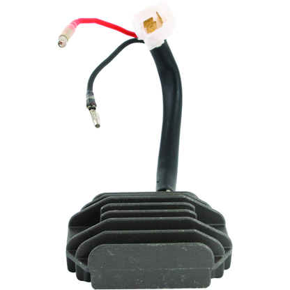 QuadBoss voltage regulator for Yamaha YFM models, showing the black rectangular component with mounting terminals.