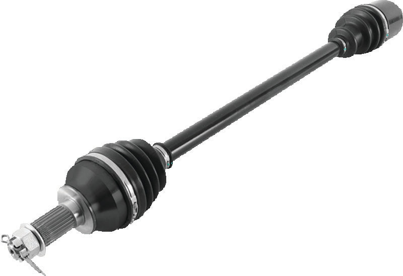 Front left rugged axle for Polaris RZR XP 1000, QuadBoss part 609438, showing the durable metal shaft with mounting points.