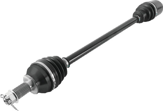 Front left rugged axle for Polaris RZR XP 1000, QuadBoss part 609438, showing the durable metal shaft with mounting points.