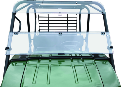 QuadBoss KAF620 Mule 4010 folding windshield for Kawasaki KAF620 Mule 4010 4x4, shown in the image.