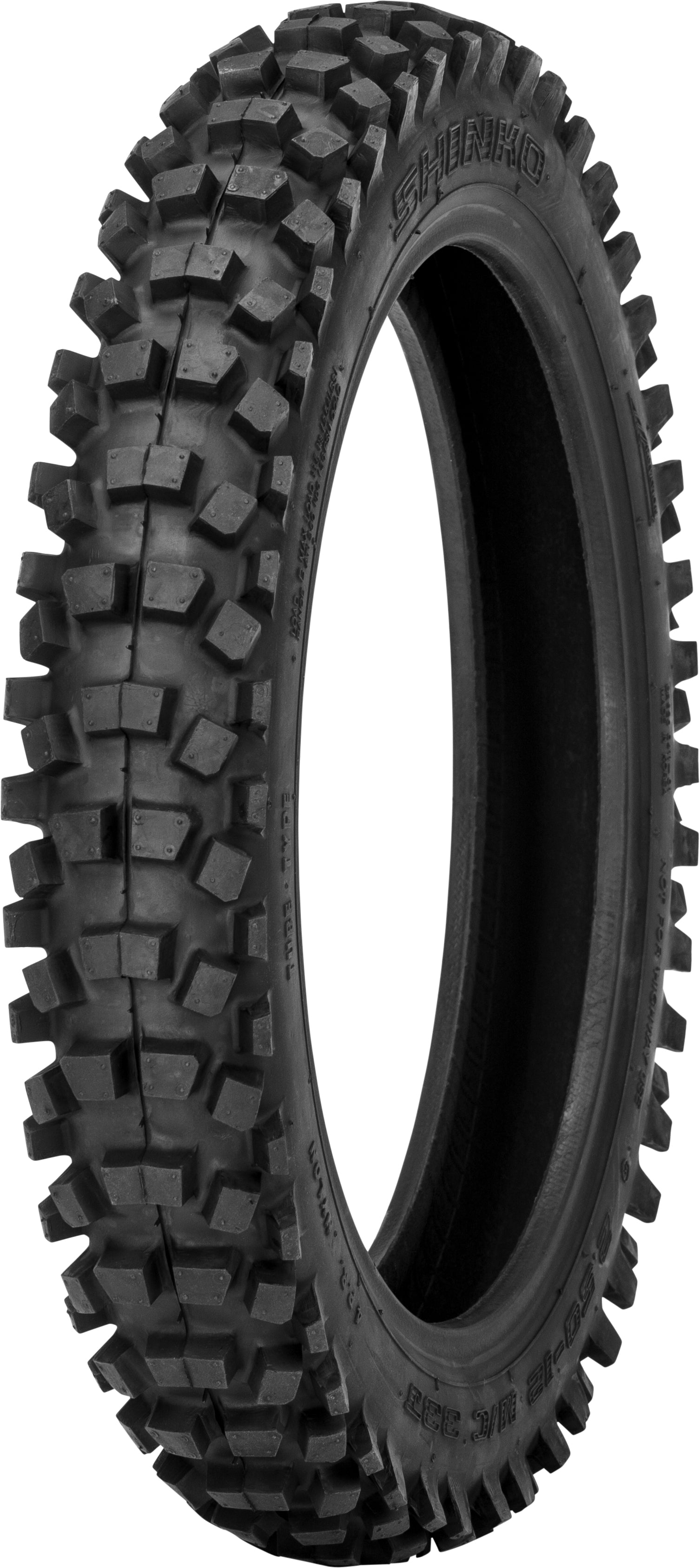 Shinko Tire 520 Series front 2.50-12 33J bias tire suitable for intermediate to hard terrain, featuring rugged tread design.