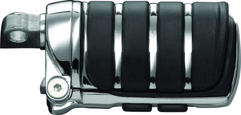 Kuryakyn Switchblade Pegs with Male Mount Adapter in chrome mounted on a motorcycle footpeg bracket