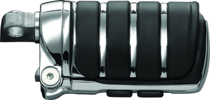 Kuryakyn Switchblade Pegs with Male Mount Adapter in chrome mounted on a motorcycle footpeg bracket