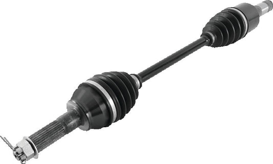 QuadBoss rear left rugged axle for Polaris Ranger 900 Diesel 2011-2014, part number 609257, showing the sturdy axle component