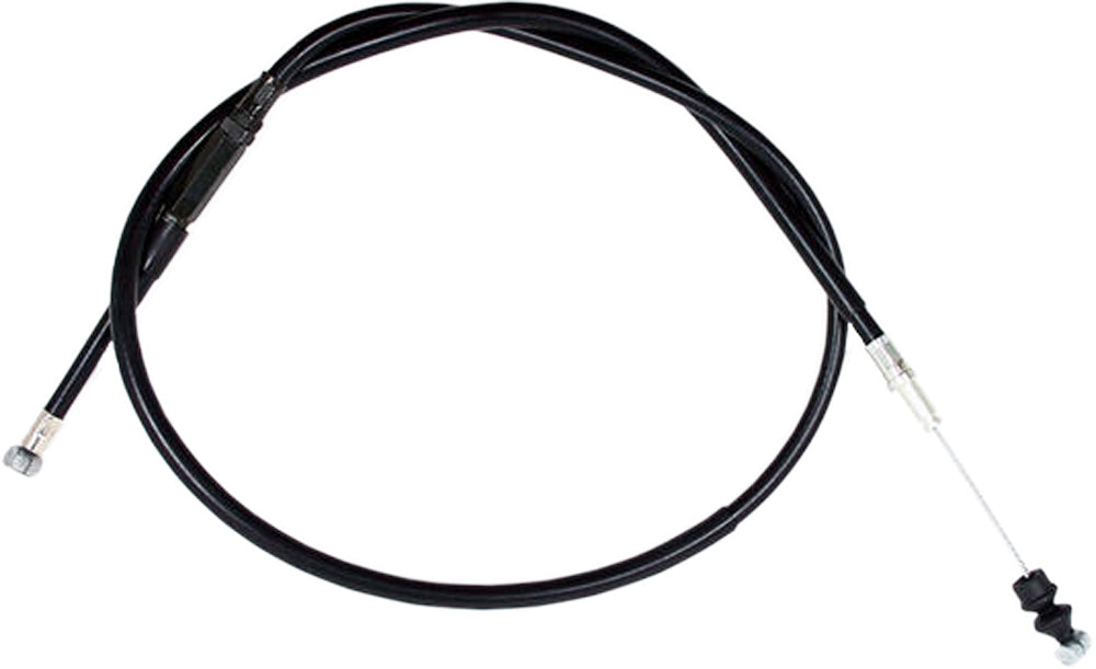 Motion Pro black vinyl clutch cable with chrome fittings and long housing, designed for motorcycle clutch systems.