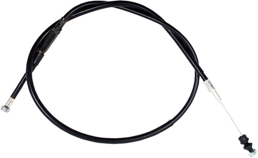 Motion Pro black vinyl clutch cable with chrome fittings and long housing, designed for motorcycle clutch systems.