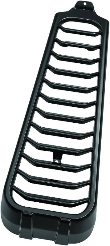 Kuryakyn chin spoiler for Harley Davidson Softail and Touring models, black plastic motorcycle accessory with sleek design