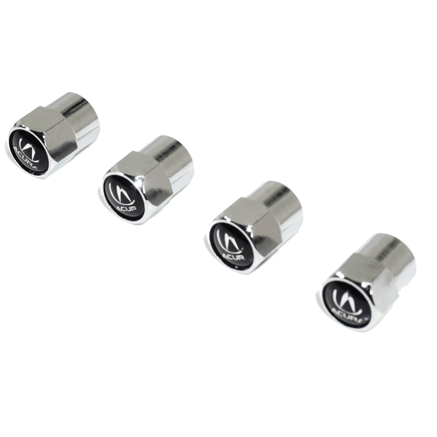 Chrome Valve Stem Tire Caps, Style: Acura - Howling Moto