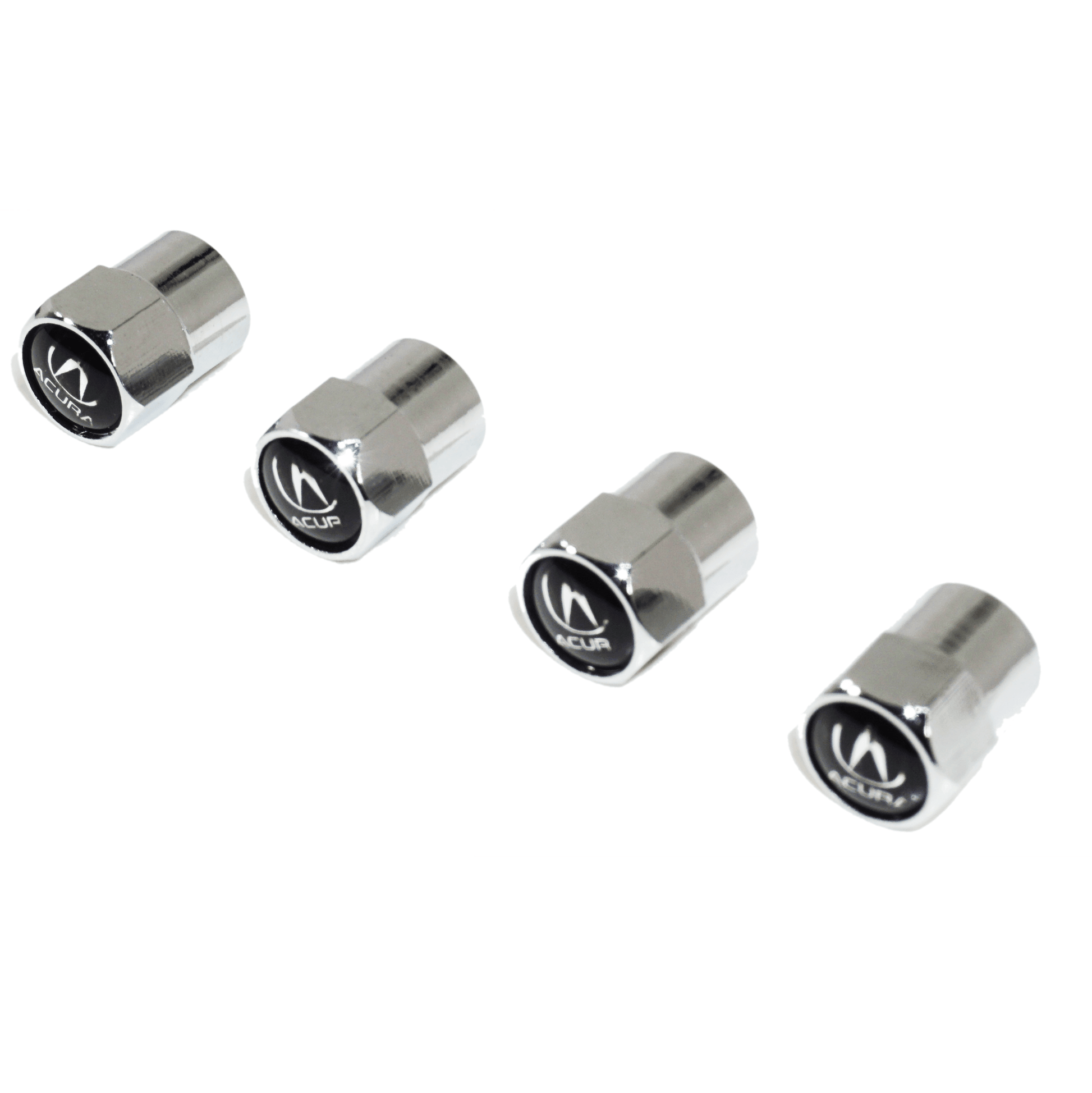Chrome Valve Stem Tire Caps, Style: Acura - Howling Moto