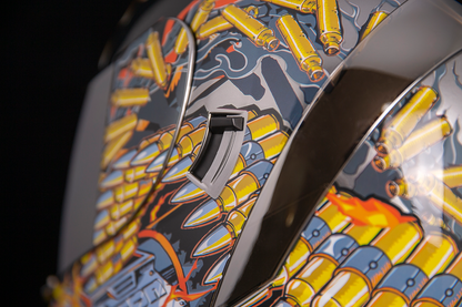 Bill's Exhausts ICON Airform™ Helmet Warthog XS helmet with sleek design and ventilation visible on the lightweight motorcycle helmet.