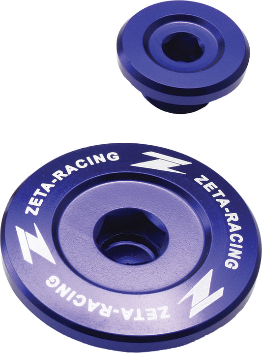 Blue ZETA Engine Plug for motorcycle enhancement, featuring part number ZE89-1422, shown in close-up view.