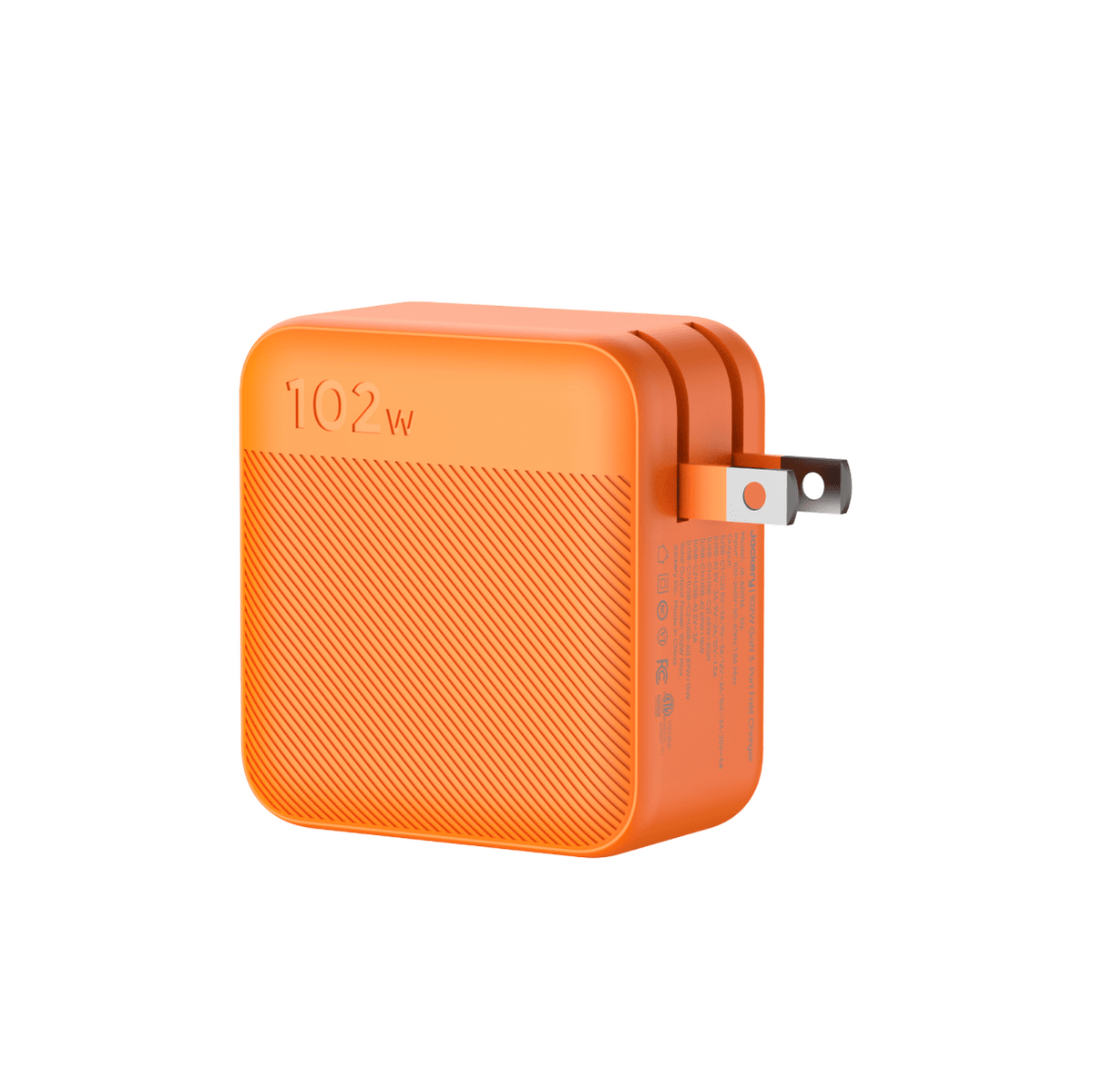 Jackery 102W GaN 3-port fast charger in black with USB-C and USB-A ports