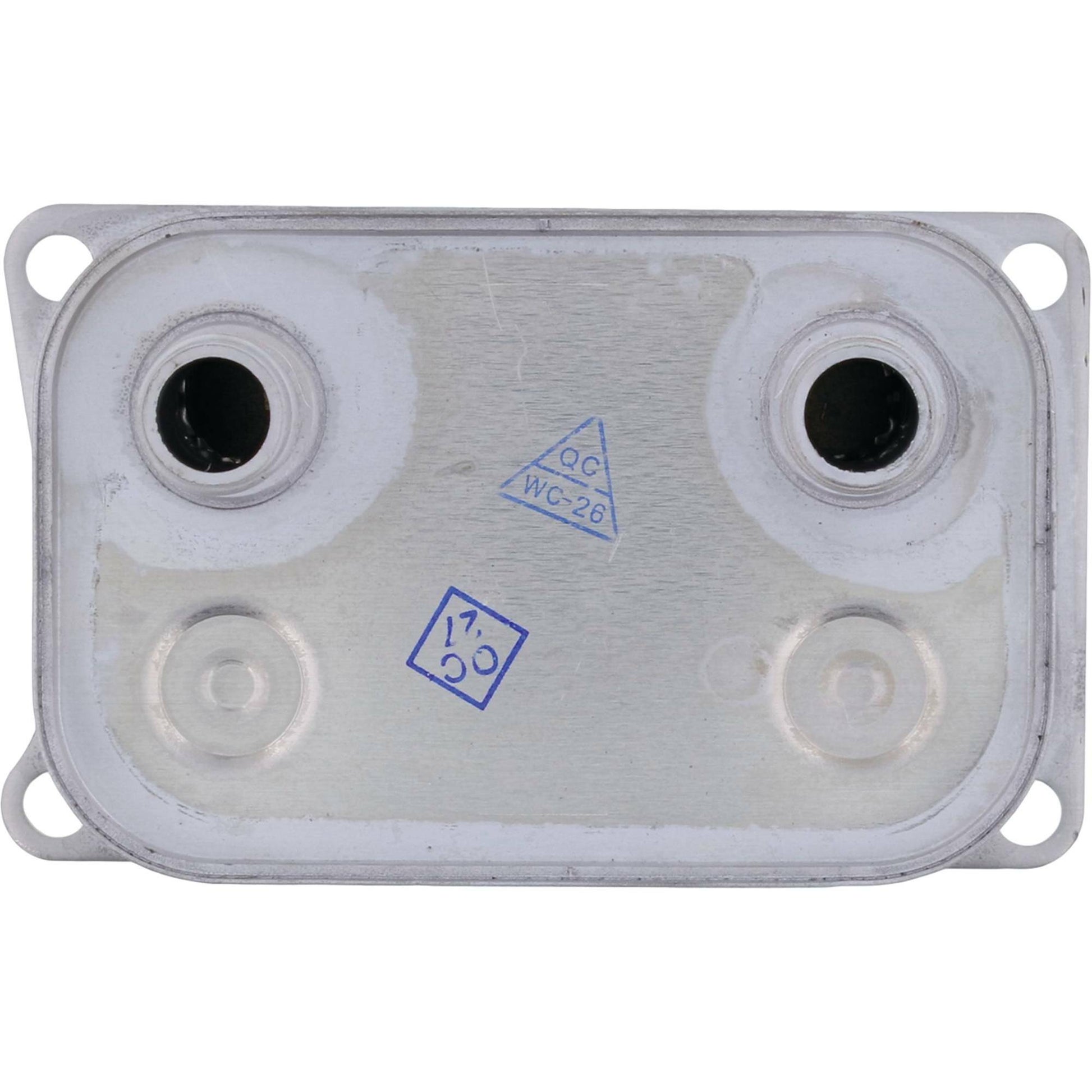 ALL BALLS Oil Cooler for Polaris engines, OEM replacement part, with metal fins and hoses for efficient engine cooling.