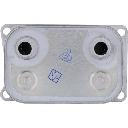 ALL BALLS Oil Cooler for Polaris engines, OEM replacement part, with metal fins and hoses for efficient engine cooling.