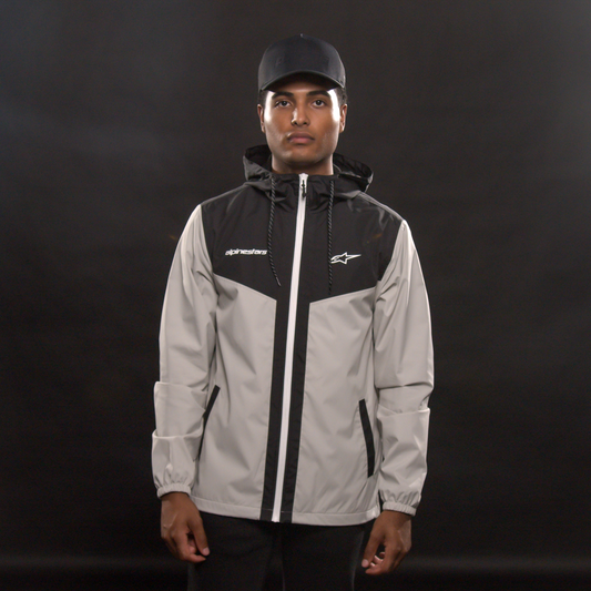 Alpinestars Plex Jacket in black and silver, 2XL, showcasing sleek design, durable fabric, and sporty style.