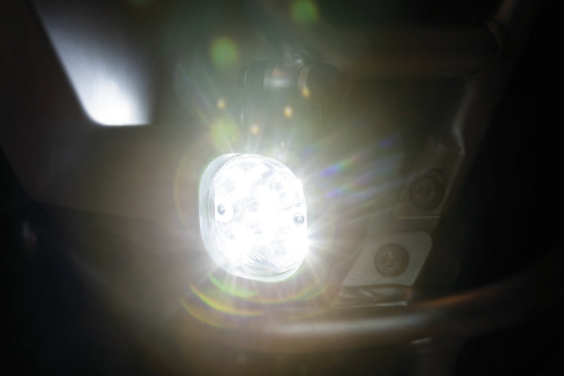 Kuryakyn Lodestar 750L Spot Beam driving lights for powersports, high-output auxiliary lights on a motorcycle.