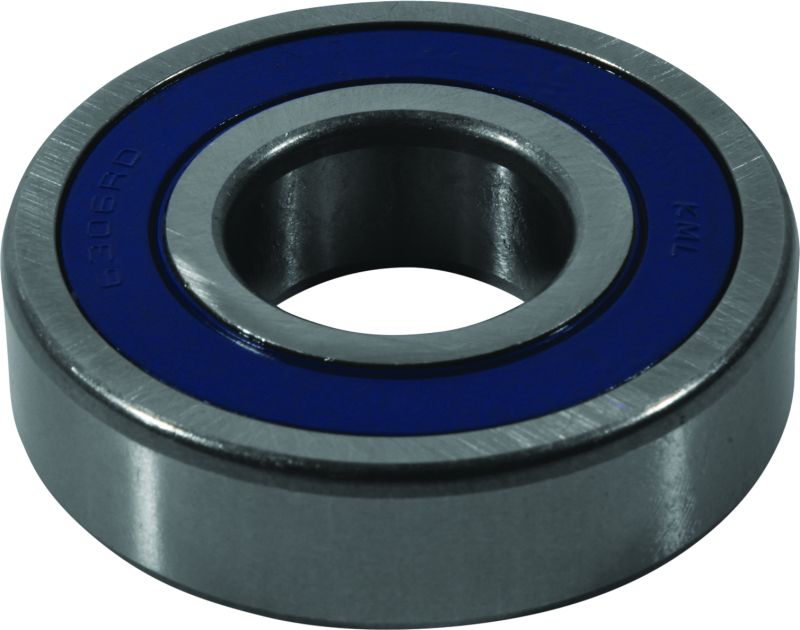 QuadBoss 6306-2RS high-speed power sports bearing with triple-lip seals, shown in the image with metal exterior and sealing features.