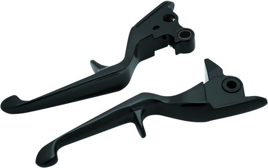 Kuryakyn Trigger Lever Set in gloss black for 2008-2013 Harley-Davidson Touring models, showing close-up of the levers.