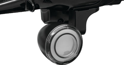 Kuryakyn Tracer LED front turn signal insert for Harley Davidson FLHX and FLTR 2008-2015, close-up of LED signal in black housing