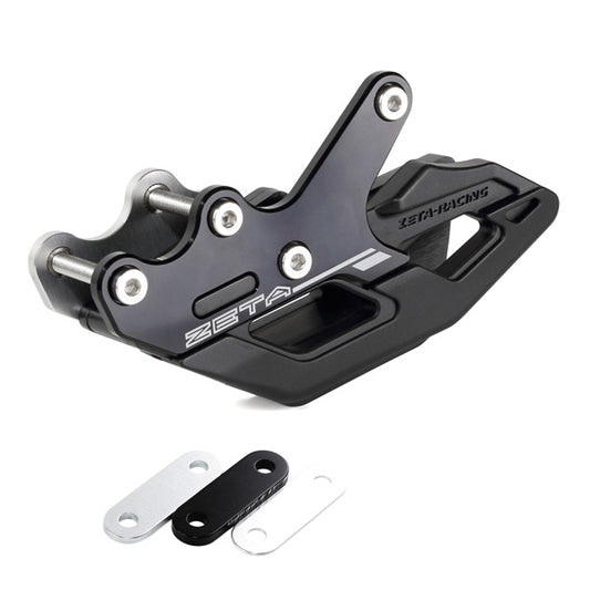 ZETA Zeta 3D Chain Guide for Suzuki motorcycle, showing the black plastic and metal mounting components.