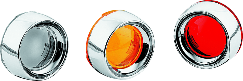 Kuryakyn Deep Dish Bezel with Smoke Lens for Harley-Davidson Bullet Turn Signals, showcasing the black bezel and smoked lens design