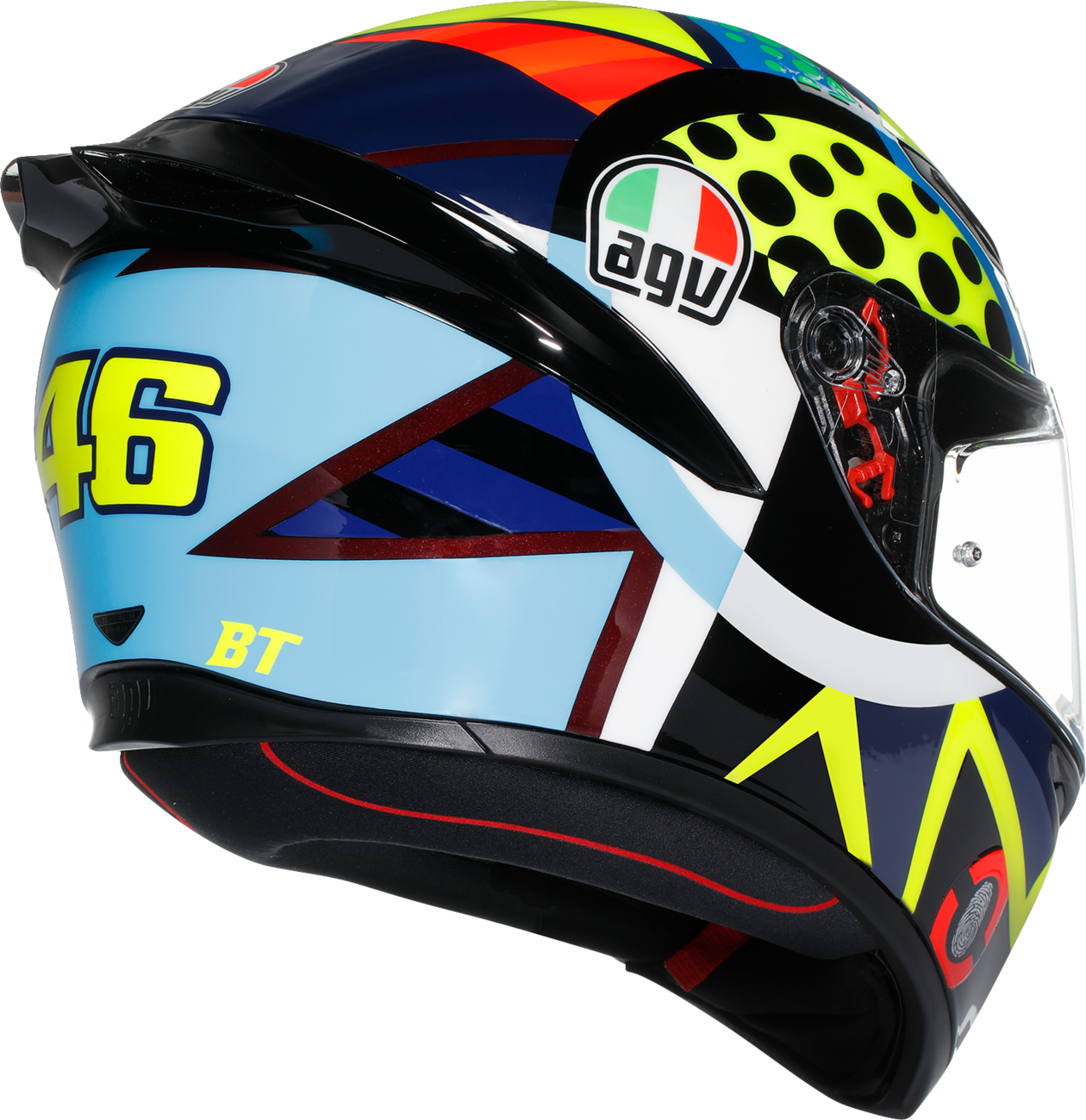 AGV K1 S Rossi Winter Test 2020 motorcycle helmet in XL with advanced safety and comfort features, shown from the front view.