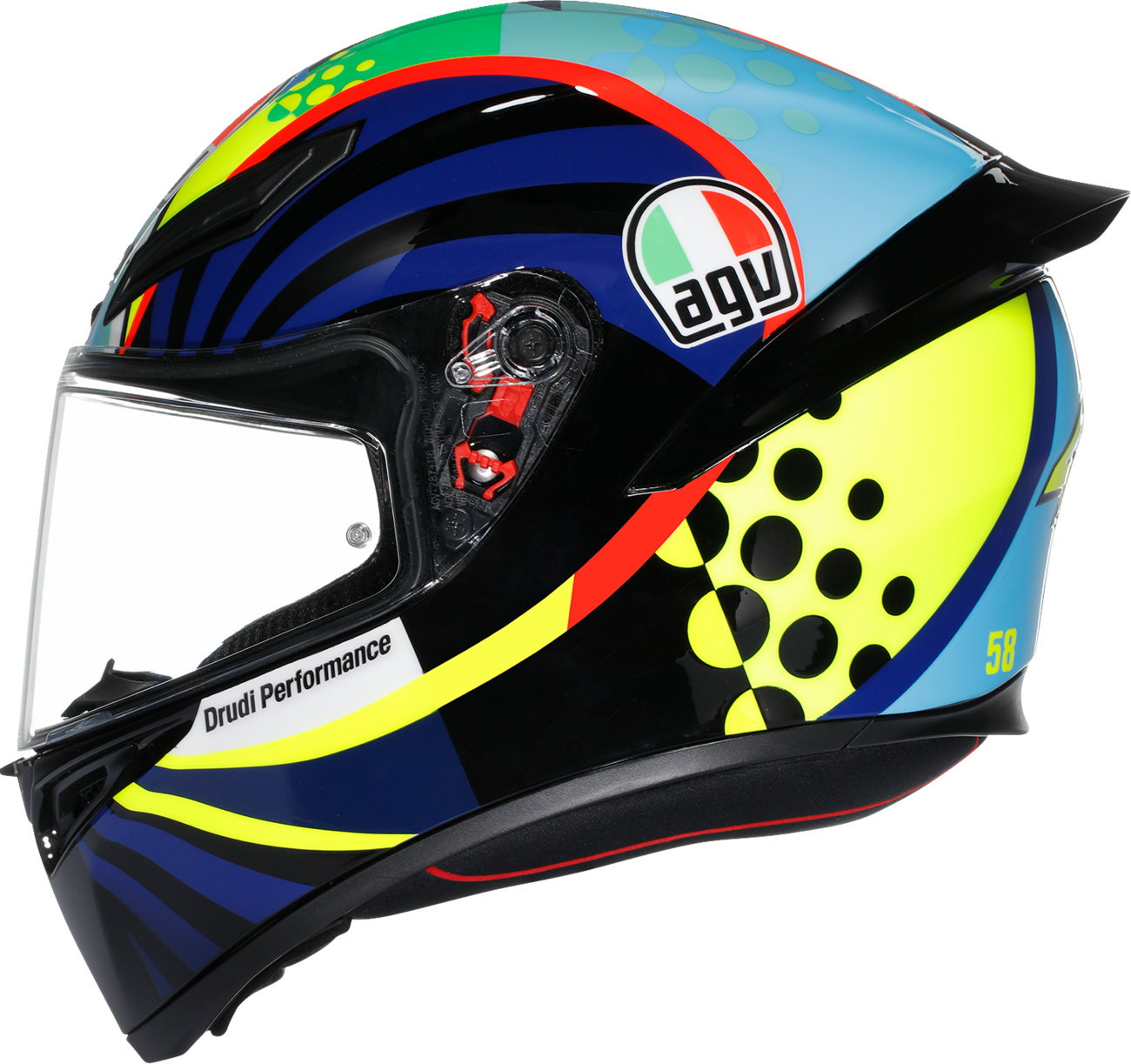 AGV K1 S Rossi Winter Test 2020 motorcycle helmet in XL with advanced safety features and sleek design.