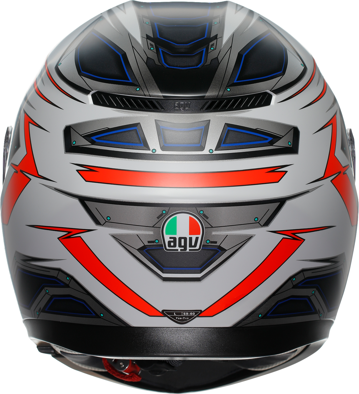 AGV K3 motorcycle helmet in matte white and red fluo with MaxVision lens, small size, high-performance design.