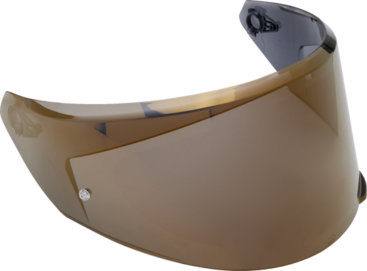 AGV K3 helmet shield with Pinlock 120 MaxVision Iridium Gold lens, shown in size XS-L, designed for motorcycle helmets.