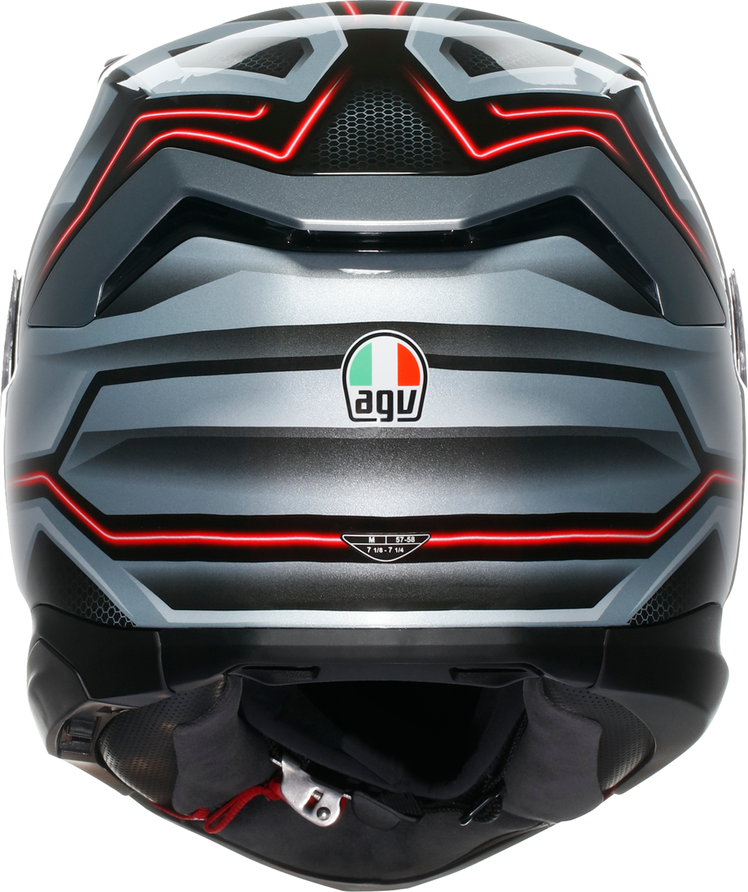 AGV K7 Jaeger helmet in black and silver, 2XL, featuring advanced ventilation and safety details for motorcycle riding.