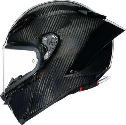 AGV Pista GP RR helmet in glossy carbon finish, medium size, featuring aerodynamic design and advanced safety features.