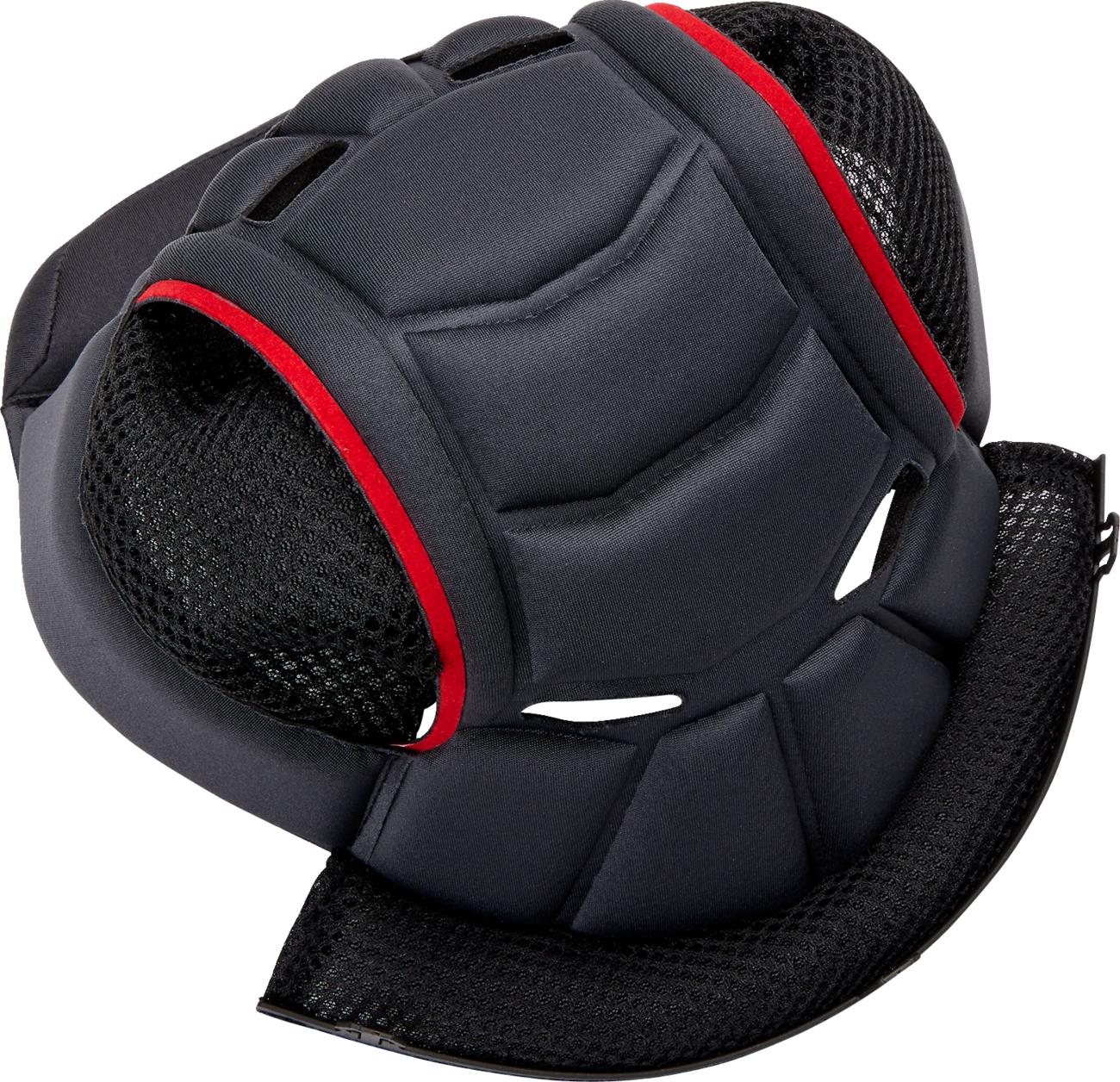 Gray AGV K3 helmet liner in 2XL size, close-up view showing soft, comfortable interior padding for motorcycle helmets.