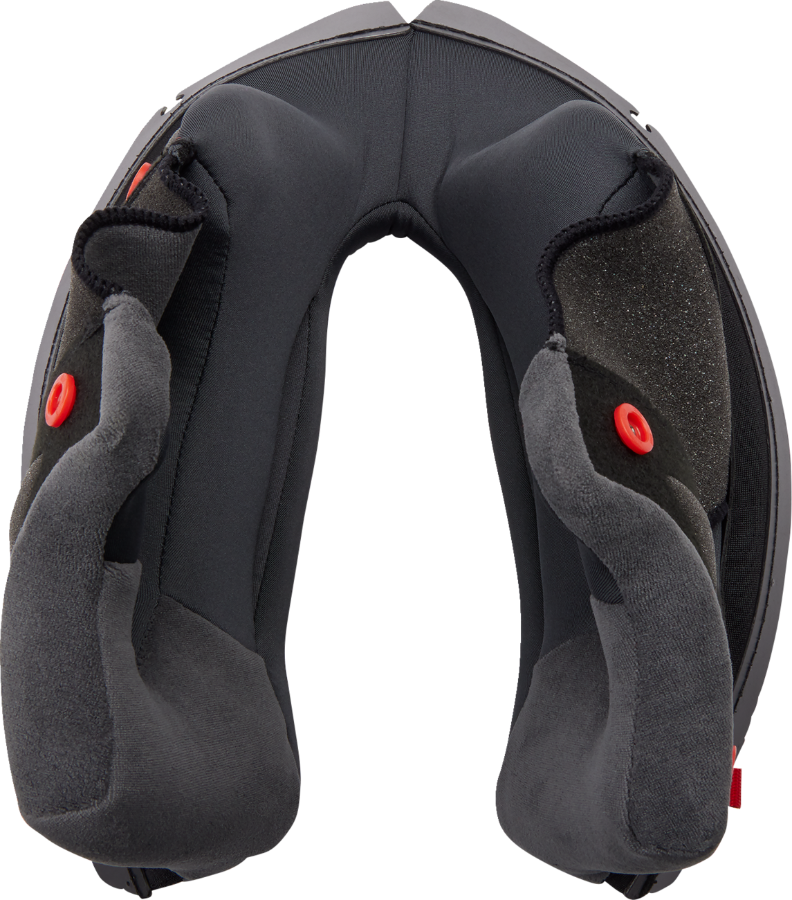 AGV K6/K6 S helmet cheek pads in black and gray, size XS, showing a comfortable replacement fit for helmet interior upgrade.