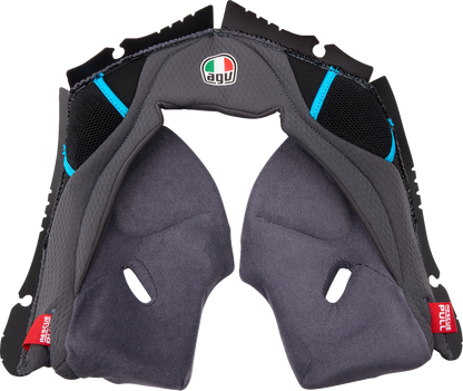 AGV Pista GP RR Cheek Pads - Gray/Cyan, 2XL - Part 201850005623G2X