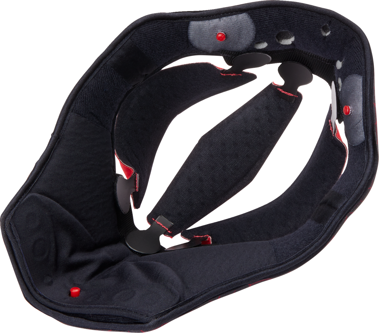 Black and red AGV Pista GP RR helmet replacement liner in XL size, featuring comfortable padding and secure fit.