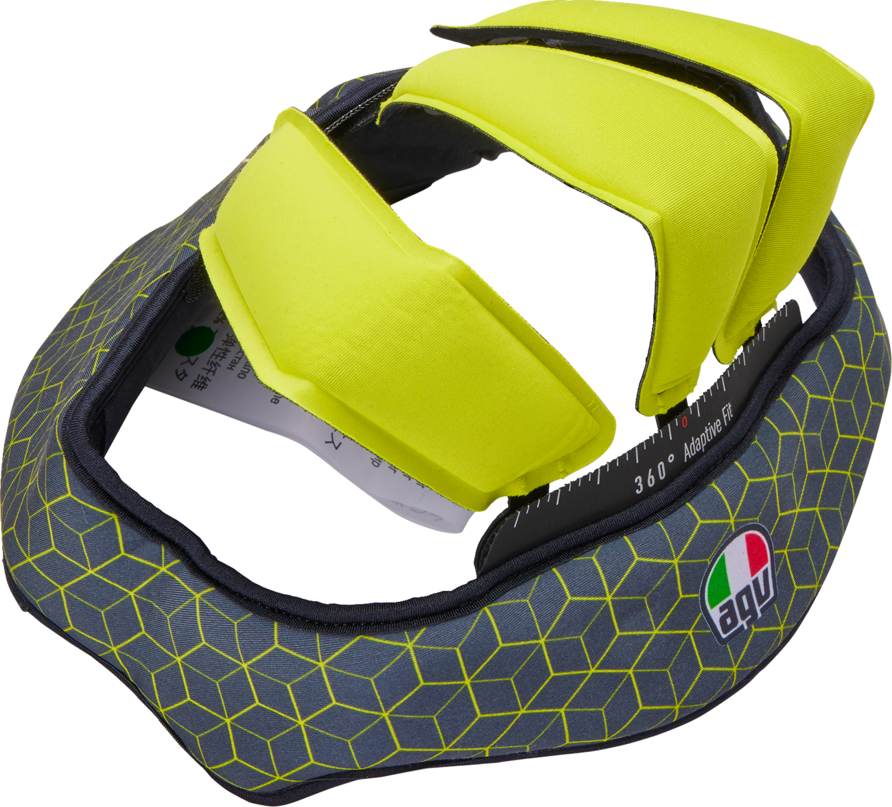 AGV Pista GP RR helmet replacement liner and crown pad in small gray and yellow for helmet comfort and fit.