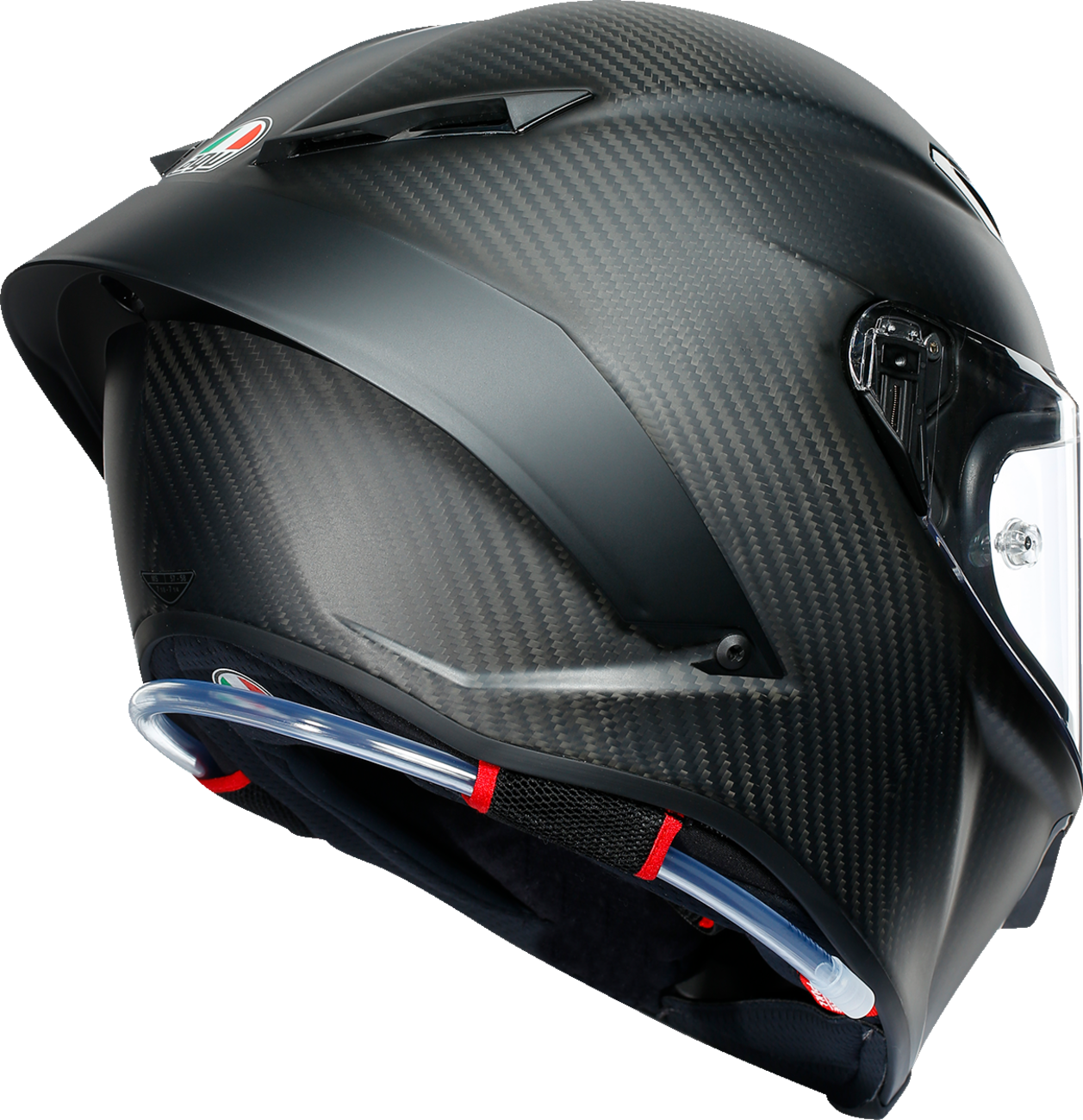 AGV Pista GP RR matte carbon motorcycle helmet with sleek design, small size, advanced safety features, and comfortable fit.