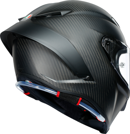 AGV Pista GP RR matte carbon motorcycle helmet with sleek design, small size, advanced safety features, and comfortable fit.