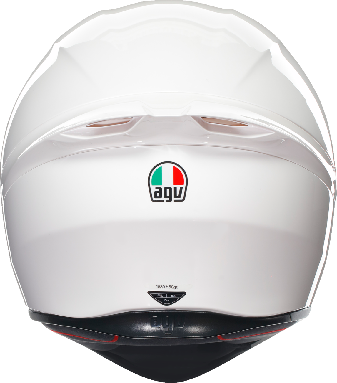 AGV K1 S white helmet for XS size, showcasing its sleek design and safety features for motorcycle riders.