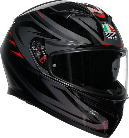 AGV K3 Helmet Syth Black/Red XL – High-Performance Motorcycle Helmet with Pinlock® Lens and Advanced Ventilation