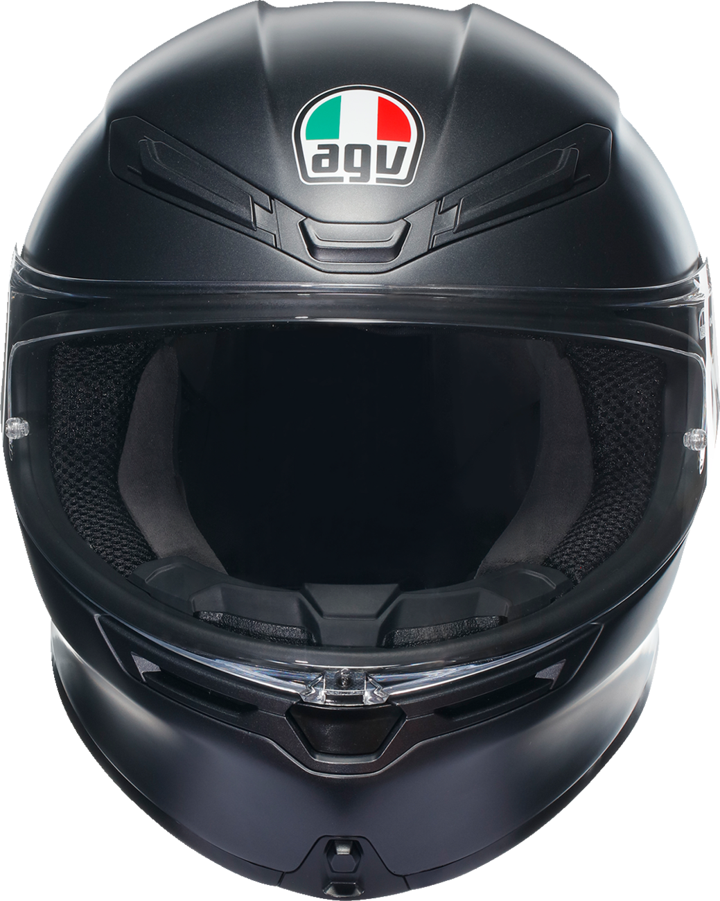 AGV K6 S Matte Black motorcycle helmet in medium size, featuring a sleek design and matte finish.