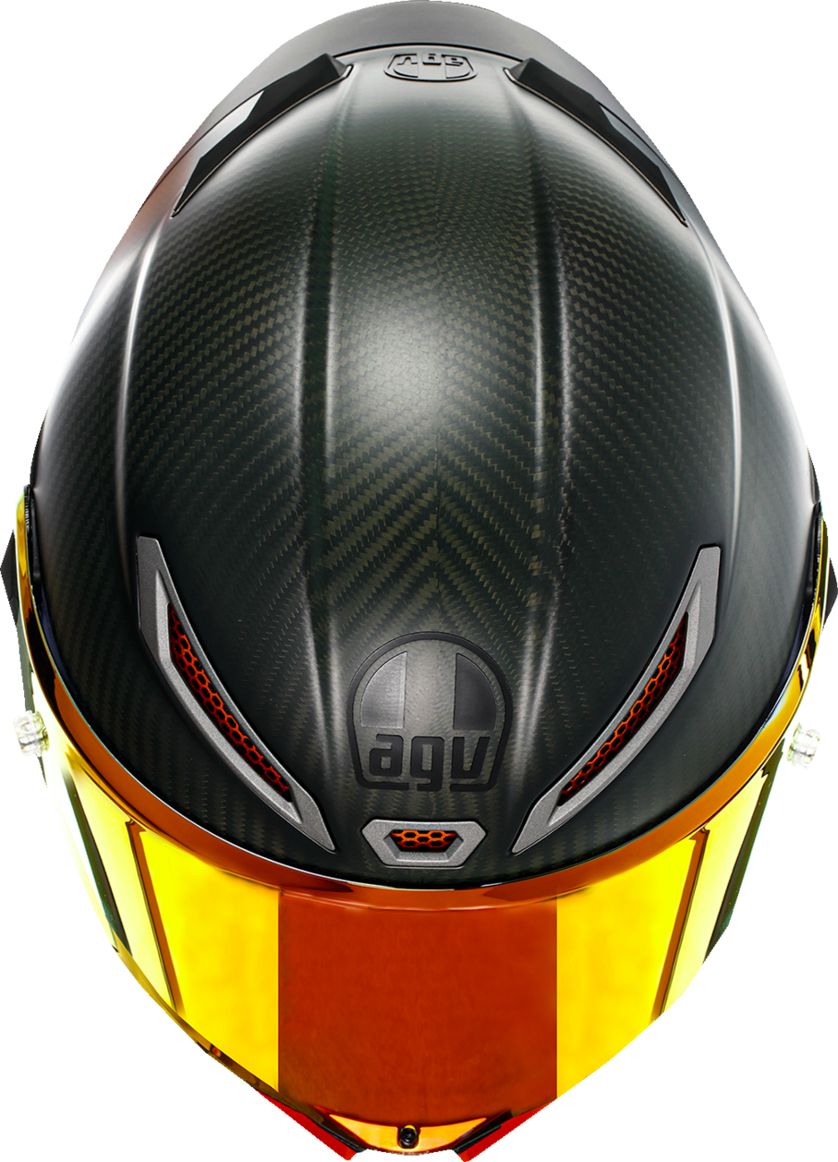 AGV Pista GP RR Electrum limited edition motorcycle helmet in small size, featuring aerodynamic design and vibrant gold finish.