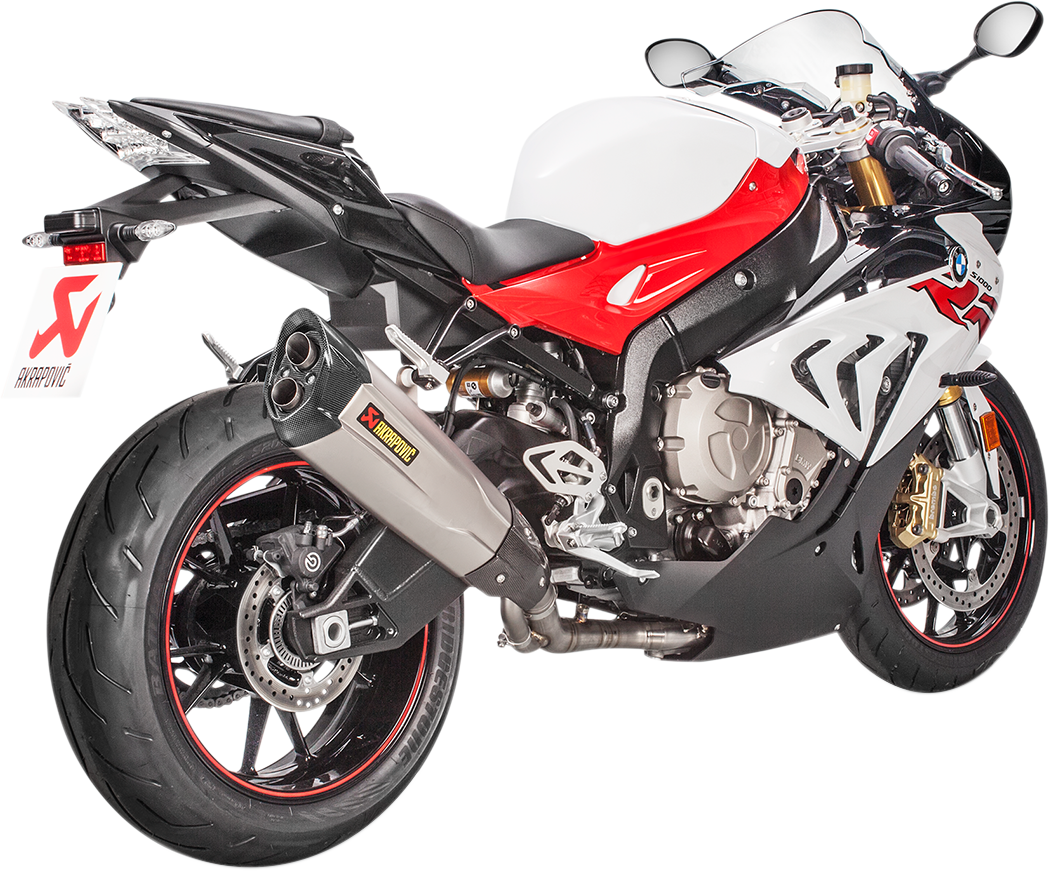 AKRAPOVIC E-B10R6 stainless steel header for motorcycle, showcasing the sleek, polished exhaust header for enhanced performance and sound.