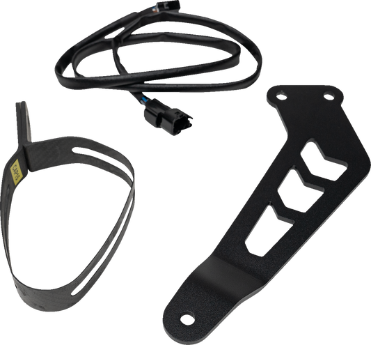 AKRAPOVIC fitting kit P-HF1596 for Yamaha MT-09, includes muffler clamp, bracket, and mounting hardware for 2021-2023 models.